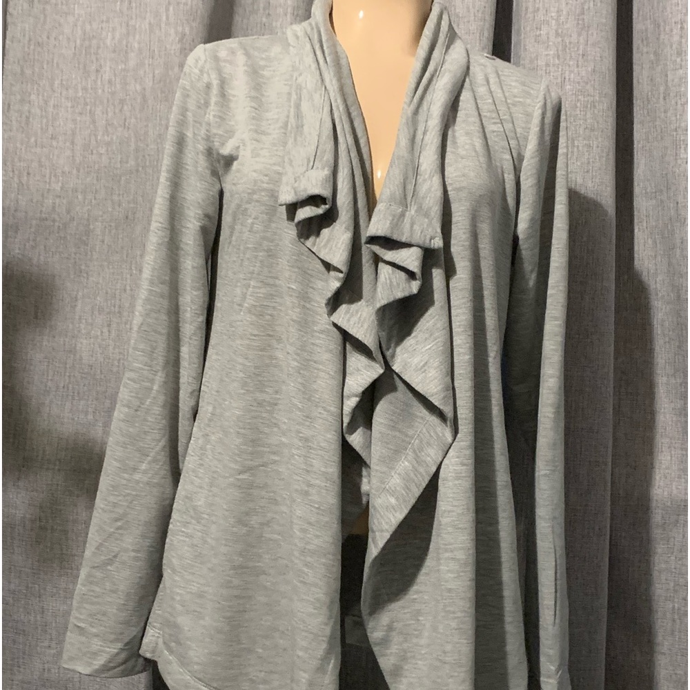 Old Navy ￼ Women’s M Gray ￼Open Waterfall Cardigan Sweater Loose Oversized ￼1076